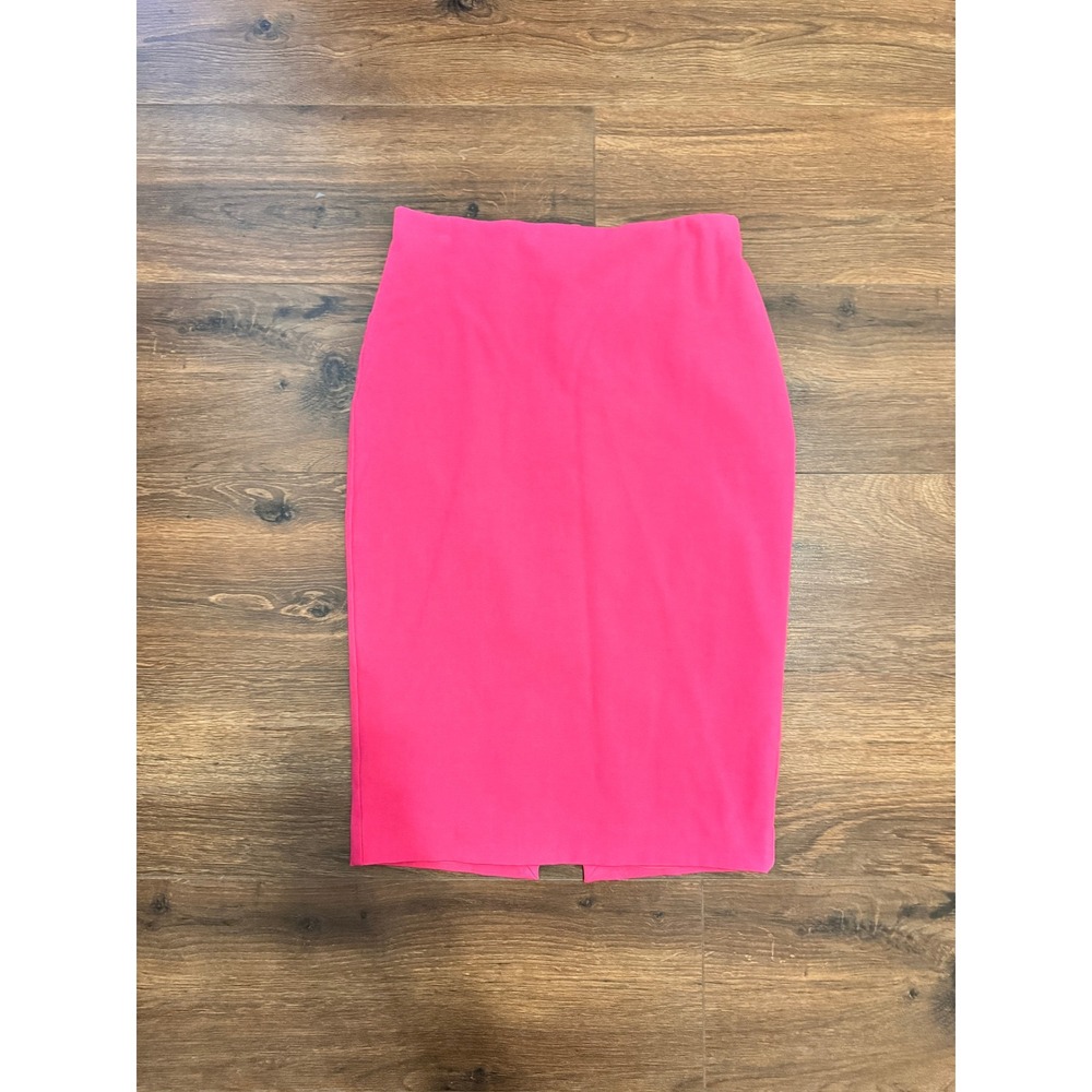 Express Hot Pink Pencil Skirt High Waisted Back Vent Career Size 6